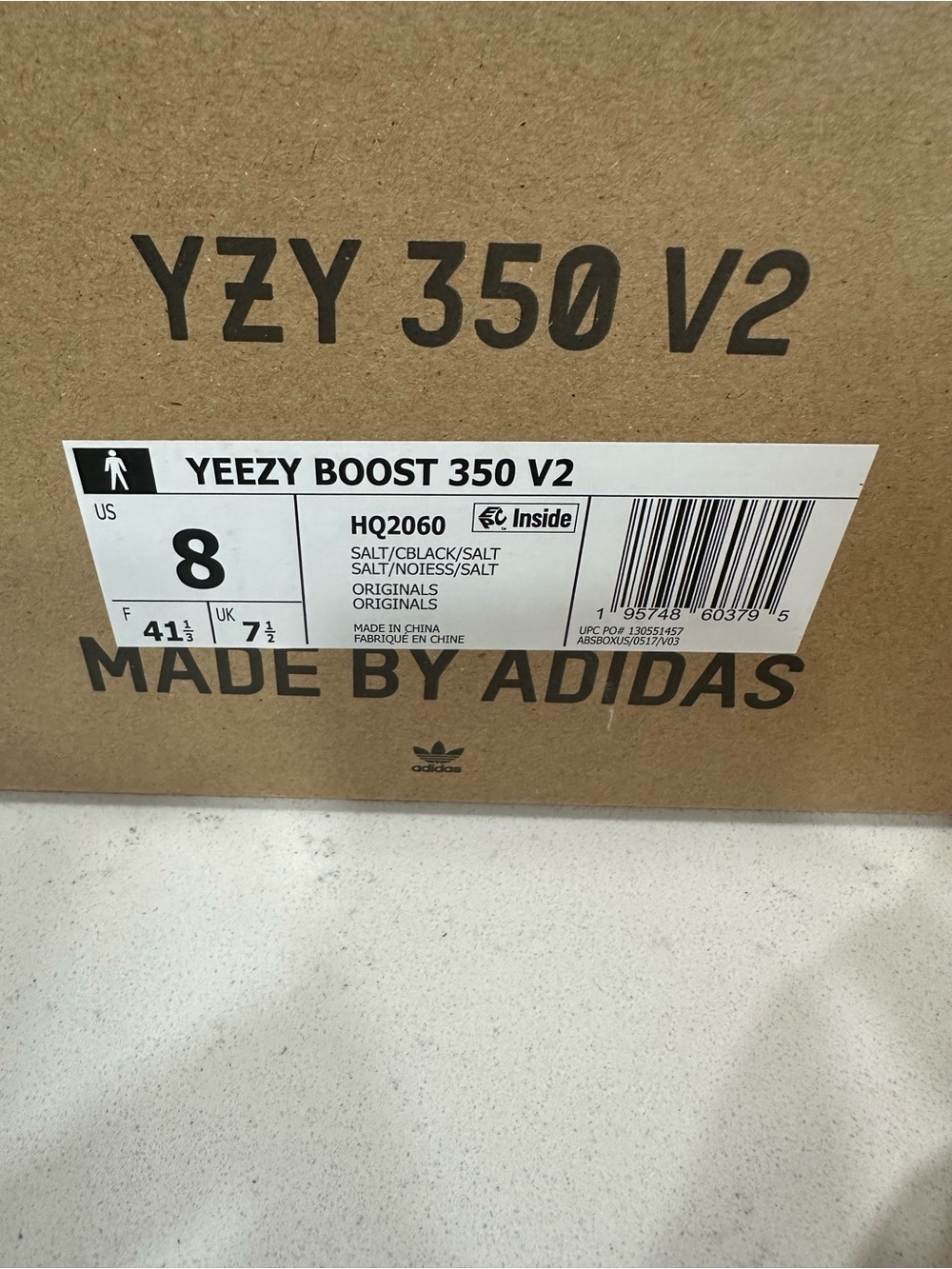 Adidas Yeezy Boost 350 V2 Salt Black Size 8 Brand New in Box - Picture 7 of 8